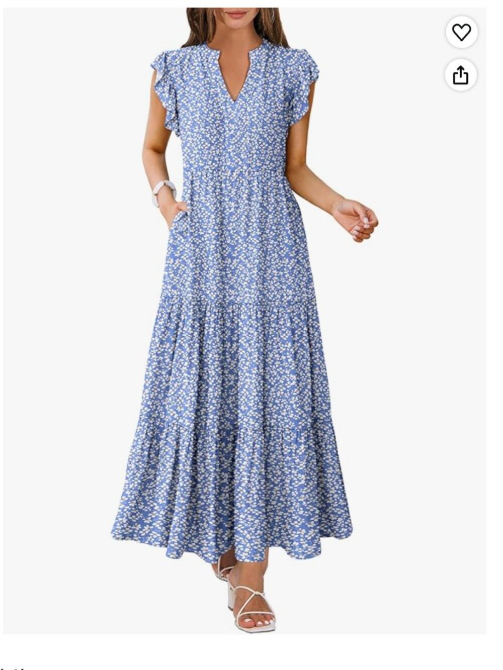 Bundle 2/$30! Anrabess Blue Butterfly Maxi Dress Medium Jersey Knit EUC